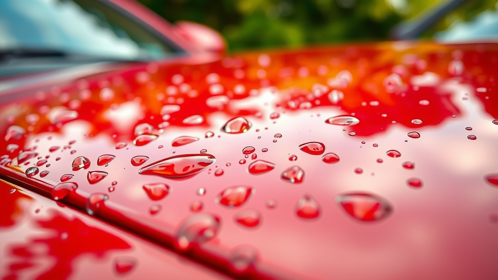 ceramic auto coatings water beading high gloss car hood hydrophobic effect