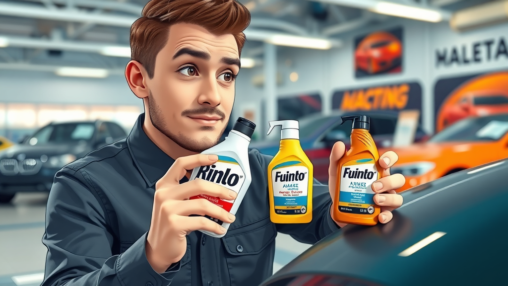 thoughtful car owner choosing between ceramic coating and wax