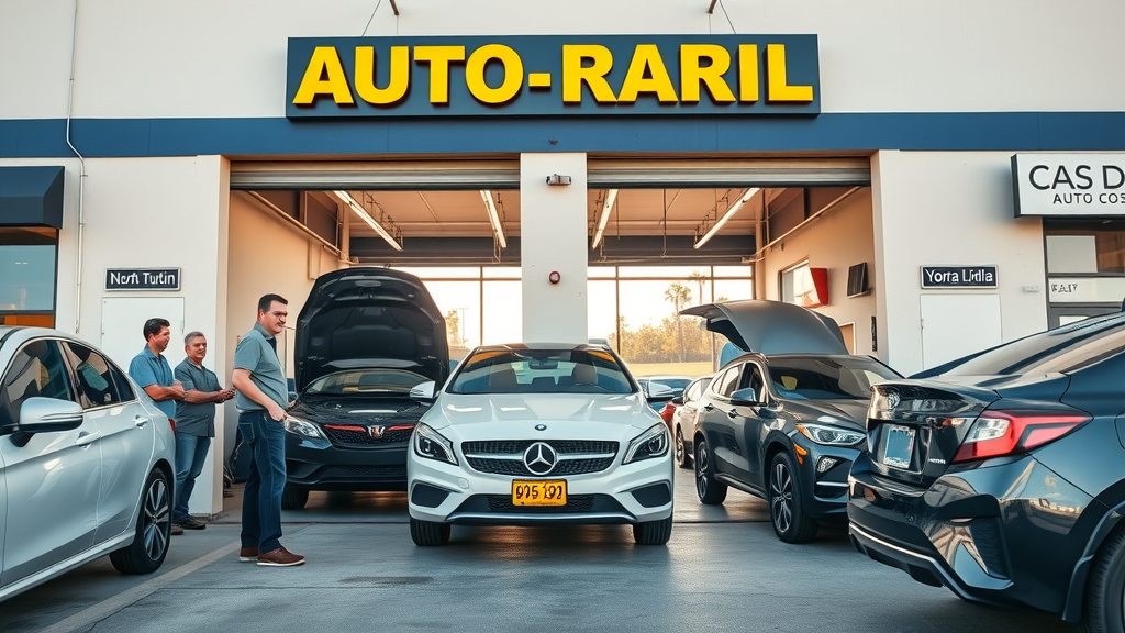 Friendly auto repair shop serving Orange County including North Tustin and Yorba Linda—staff and happy customers, perfect for summer car care orange california