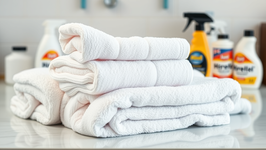 premium microfiber towels for ceramic coating care laying on vibrant countertop