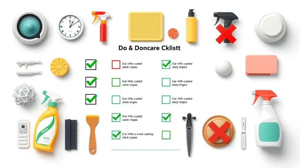 flat lay checklist of ceramic coating care do