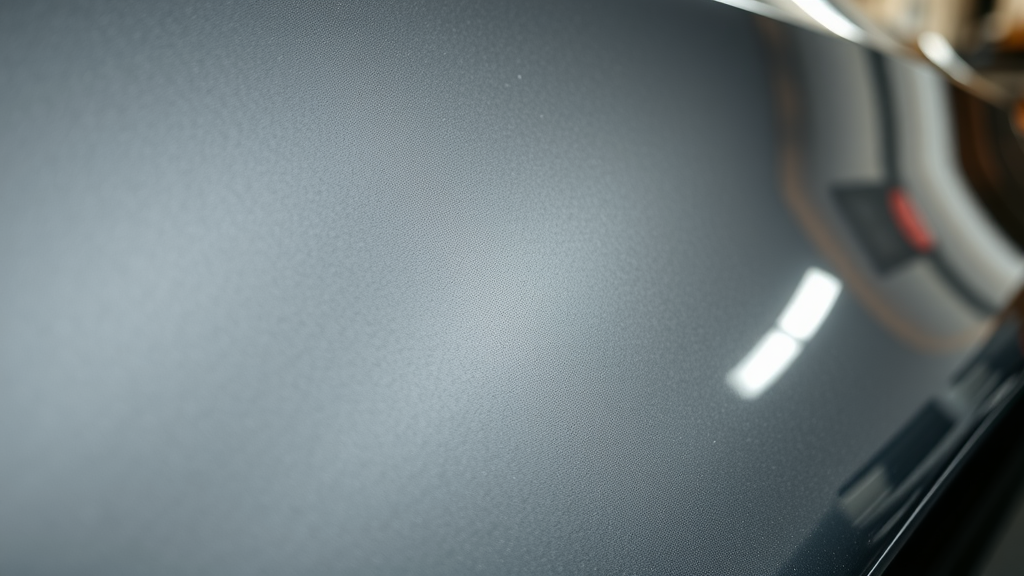 Close-up of car surface with visible minor swirl scratches comparing ceramic coated and uncoated paint