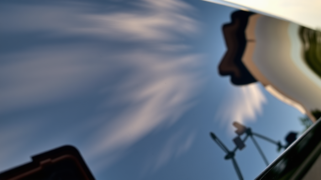 Close-up of swirl marks from improper washing on black ceramic coated car